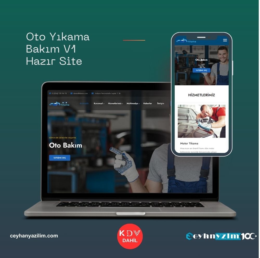 Oto Yıkama Bakım V1 Hazır Site